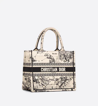 SMALL DIOR BOOK TOTE Latte Toile de (26.5 x 21 x 14 cm)