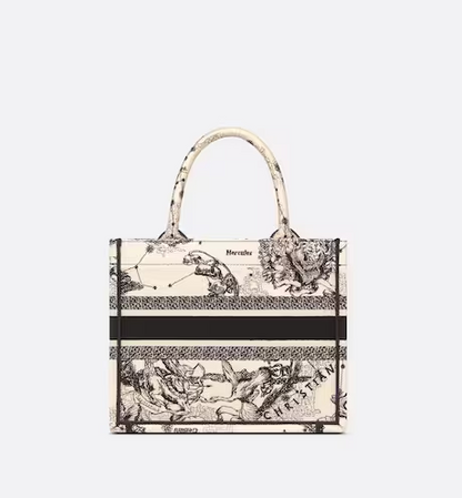 SMALL DIOR BOOK TOTE Latte Toile de (26.5 x 21 x 14 cm)