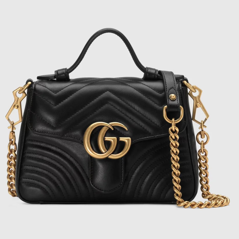 GG Marmont mini top handle bag+GG Marmont zip around wallet