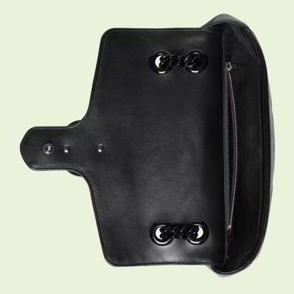 hand small shoulder bag – Black Leather