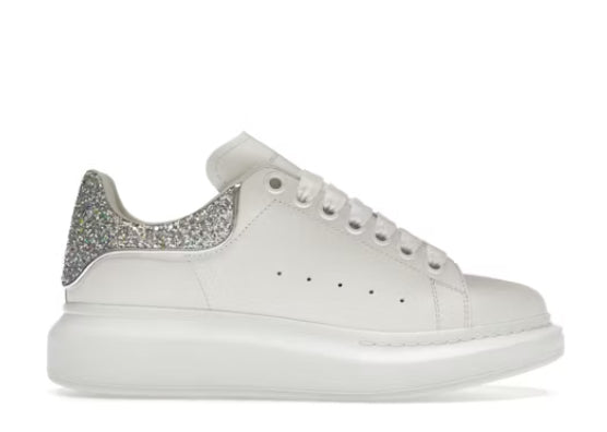 Alexander McQueen Oversized Sneaker White Silver Glitter