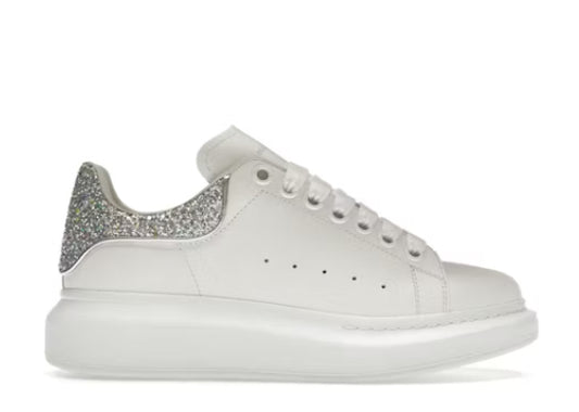 Alexander McQueen Oversized Sneaker White Silver Glitter
