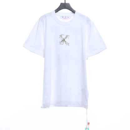 OW Sketch Splashed Ink Arrow Letter Short Sleeves