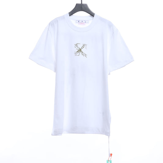 OW Sketch Splashed Ink Arrow Letter Short Sleeves