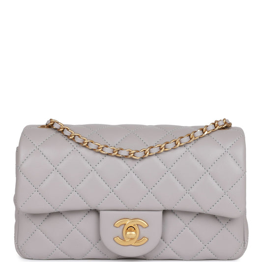Mini Flap Bag Light Grey Hardware