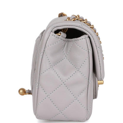 Mini Flap Bag Light Grey Hardware
