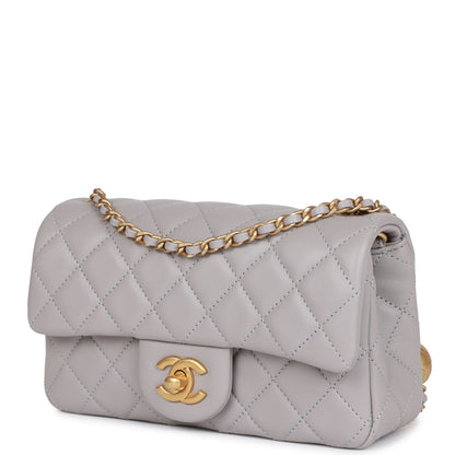 Mini Flap Bag Light Grey Hardware