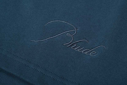 RHUDE monogram logo embroidered drawstring shorts