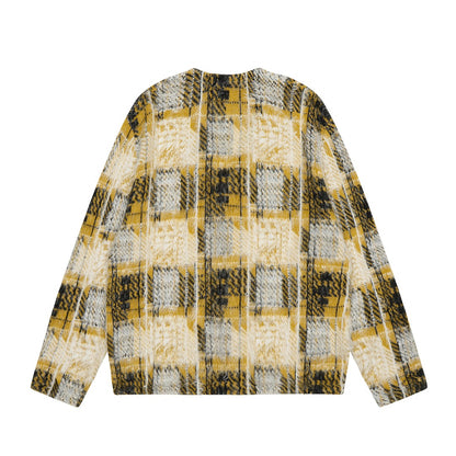 Stussy Hairy Plaid Cardigan Sweater PHXUH5HX