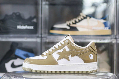 OFF-WHITE A Bathing Ape Bape Sta Patent Leather White Khaki (2023)
