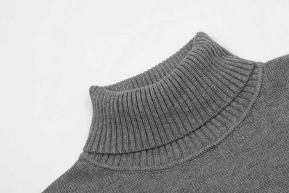 Am1 2024SS classic gray jacquard big heart turtleneck sweater SOOFSGWX
