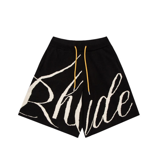 Rhud3 2023ss mens and womens knitted jacquard alphabet shorts