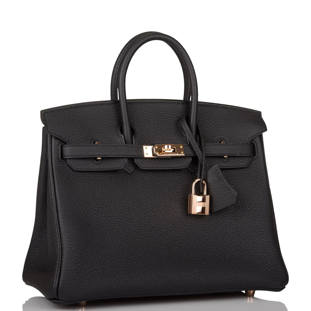 Hermès Birkin 25 Black Togo Rose Gold Hardware