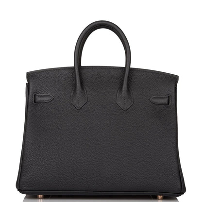 Hermès Birkin 25 Black Togo Rose Gold Hardware