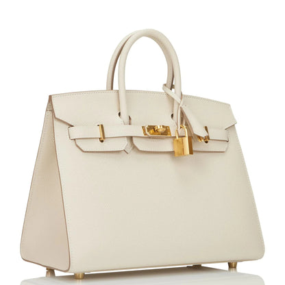 Hermès Birkin Sellier 25 Craie Epsom Gold Hardware