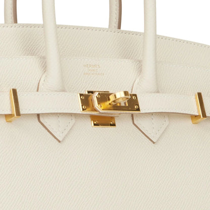 Hermès Birkin Sellier 25 Craie Epsom Gold Hardware