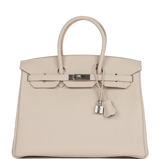 Hermès Birkin 35 Craie Togo Palladium Hardware