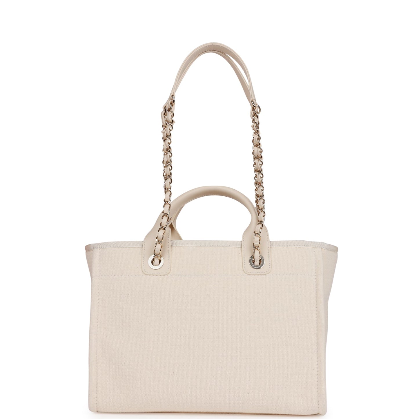 Small Deauville Shopping Bag White Boucle Light Gold Hardware