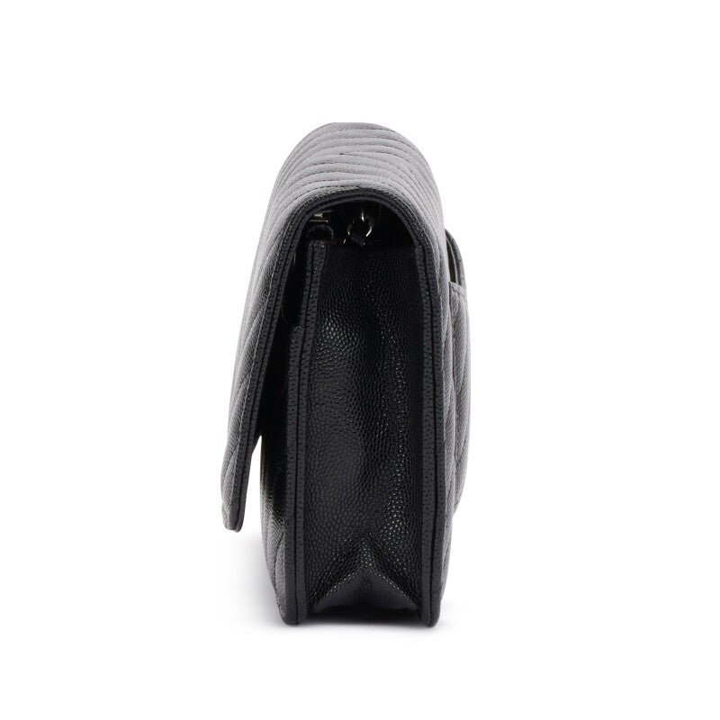Black Caviar Chevron Wallet On Chain Sier Hardware