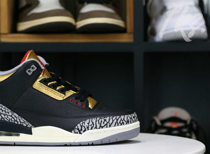 Air Jordan 3 Black Cement Gold 2022
