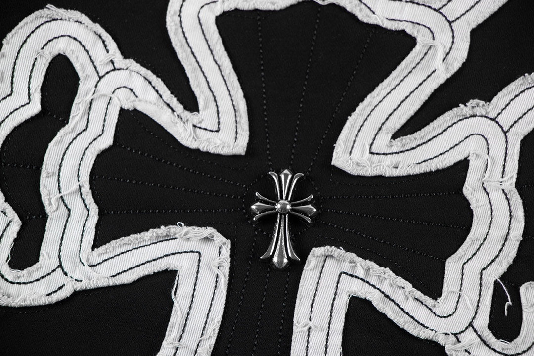 Chrome Hearts latest heavy-weight basic crewneck sweatshirt in black FZAFAO4O