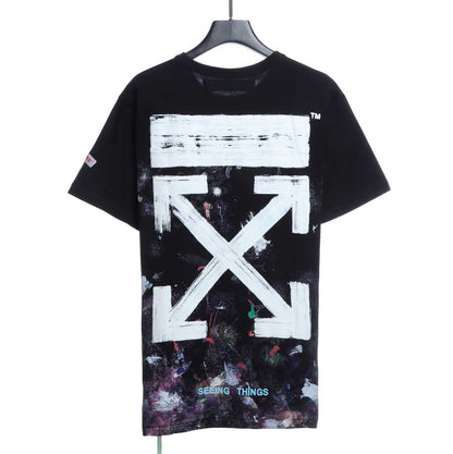 OW starry sky fireworks splash ink arrow short sleeves