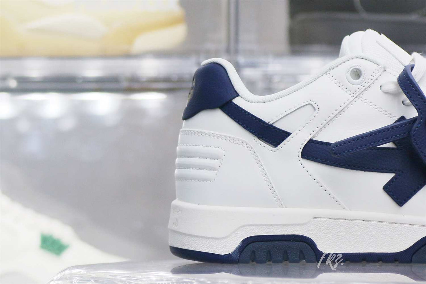 Off-White White Navy Blue Out Of Office Sneaker
