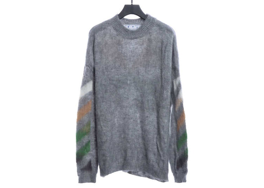 OFF WHITE Mohair Sweater Arrow Gradient