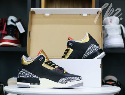 Air Jordan 3 Black Cement Gold 2022