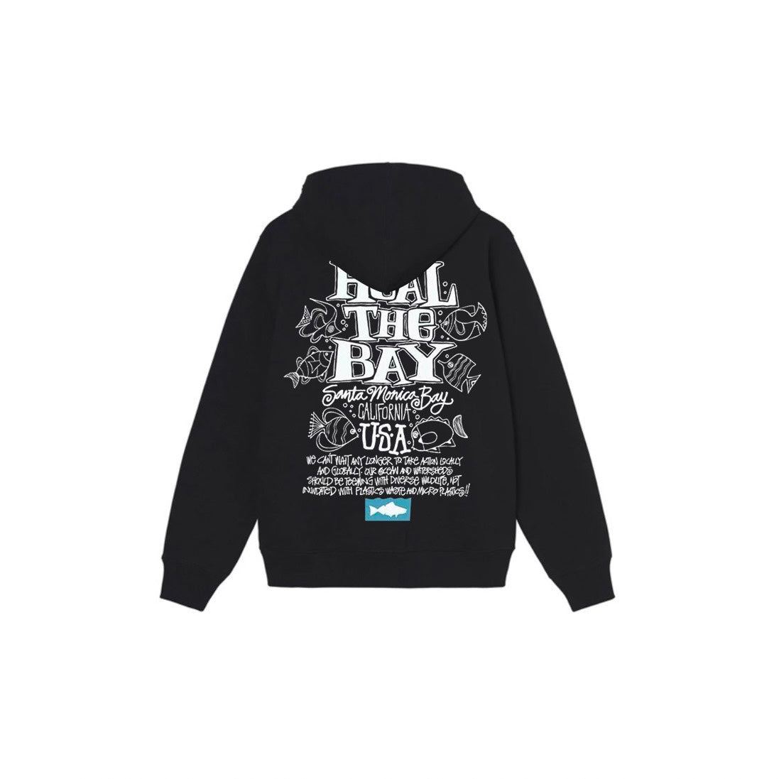Stu$$y x Heal the Bay IZmA SS23 Heal the Bay Ocean Pigment Dyed Tee Graphic Printed Hoodie