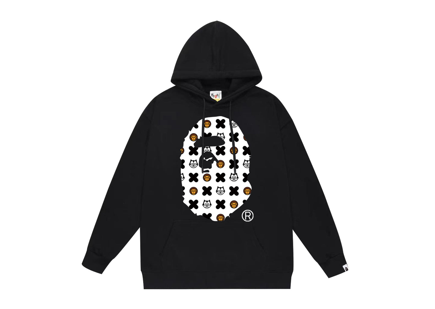 BAPE Ape Head cartoon graphic print hoodie GSB7OL65