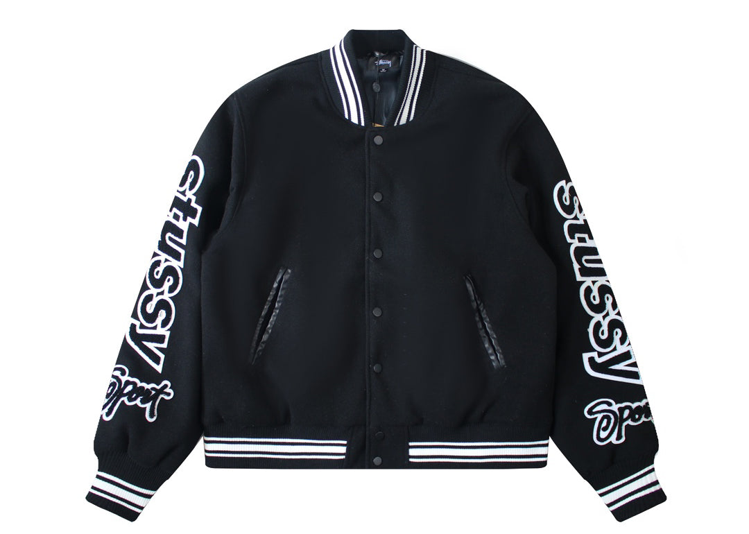 Stussy FW24 Embroidery ArmsVarsity Jacket