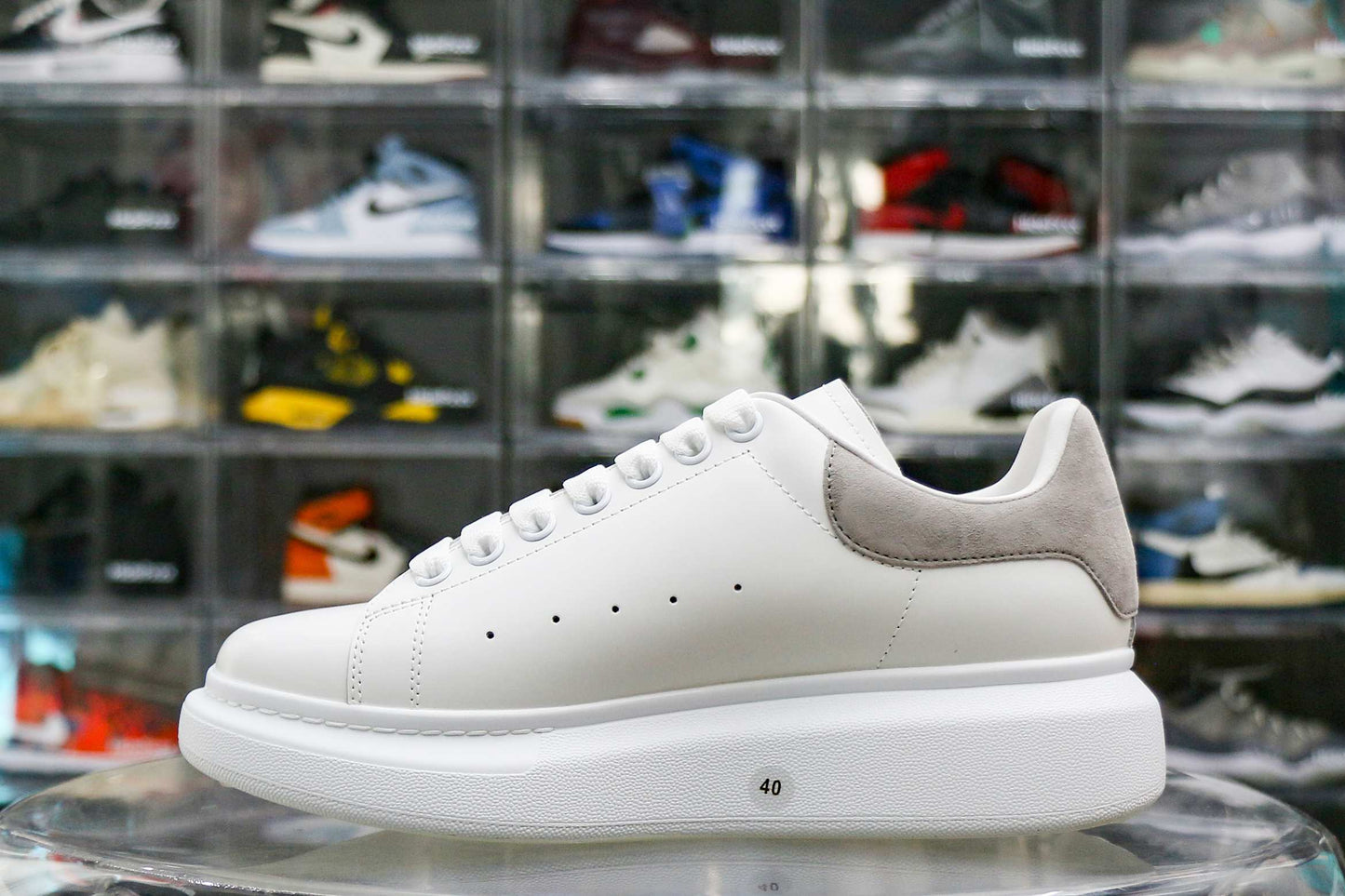 Alexander McQueen Oversized Sneaker White Grey Suede