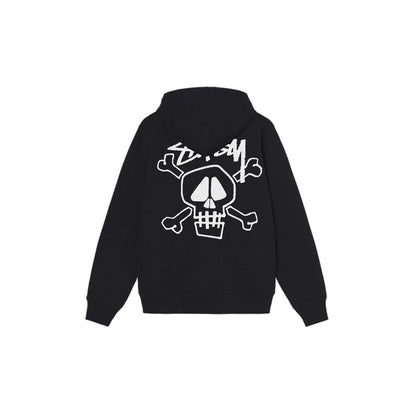 Stu$$y Skull & Bones Tee Pigment Dyed Graphic Printed Hoodie