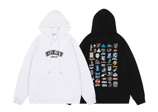 Off-White 24SS new multi-logo loose-fit hoodie
