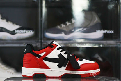 OFF-WHITE White & Black Red Out Of Office Sneakers
