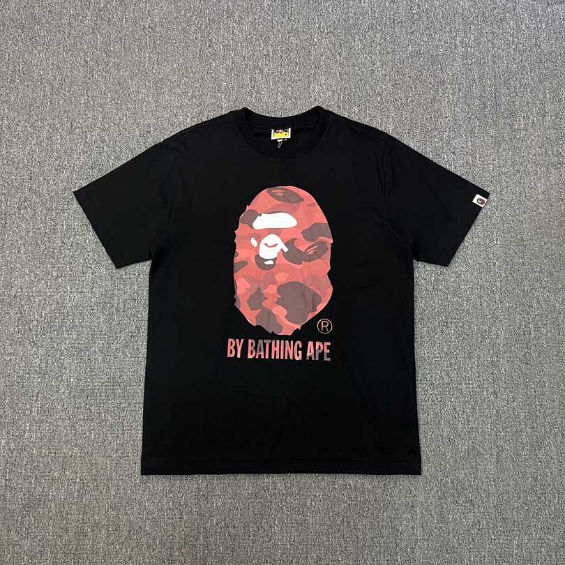 BAPE Red Color Camo By Bathing Tee