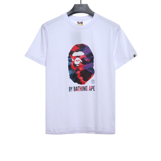 BAPE ape head multicolor block camouflage short sleeves