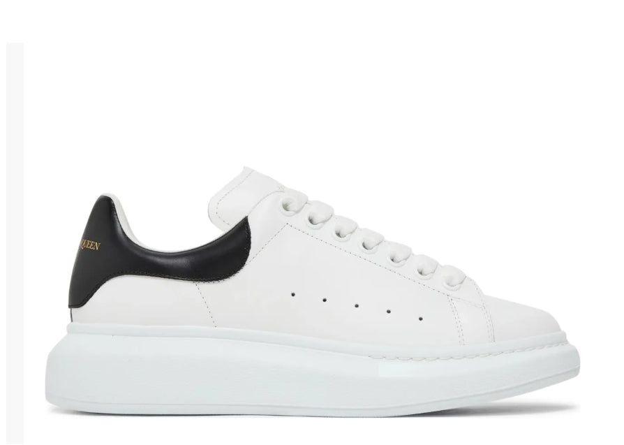 Alexander McQueen Oversized Sneaker  White Black (Black Leather Heel)