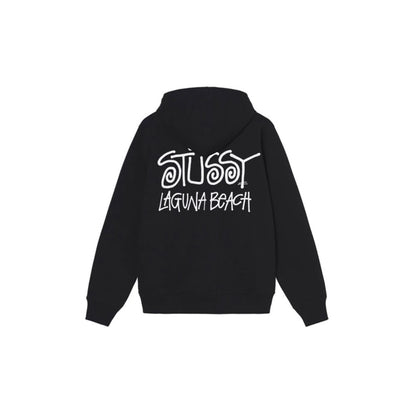 Stu$$y LAGUNA BEACH short-sleeve hoodie with script logo graphic print