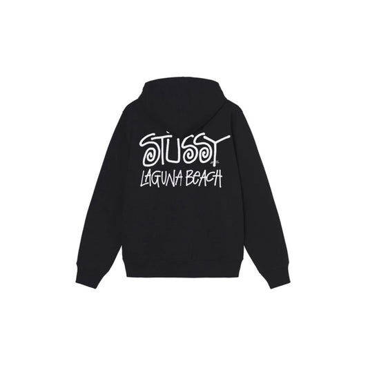 Stu$$y LAGUNA BEACH short-sleeve hoodie with script logo graphic print