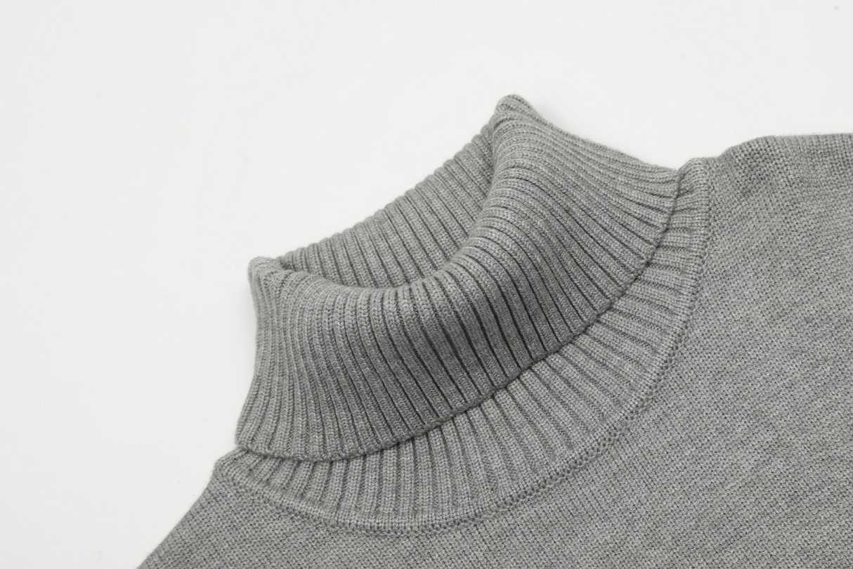 Am1 2024SS classic gray jacquard big heart turtleneck sweater WD1OZODT