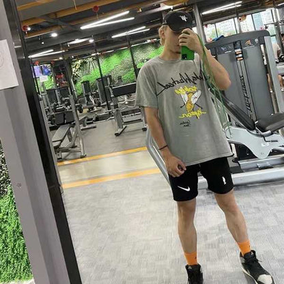 Travis Scott Joint carousel cartoon printing short sleeves