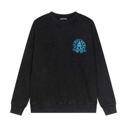 Chrome Hearts latest basic crewneck sweatshirt Black/Blue