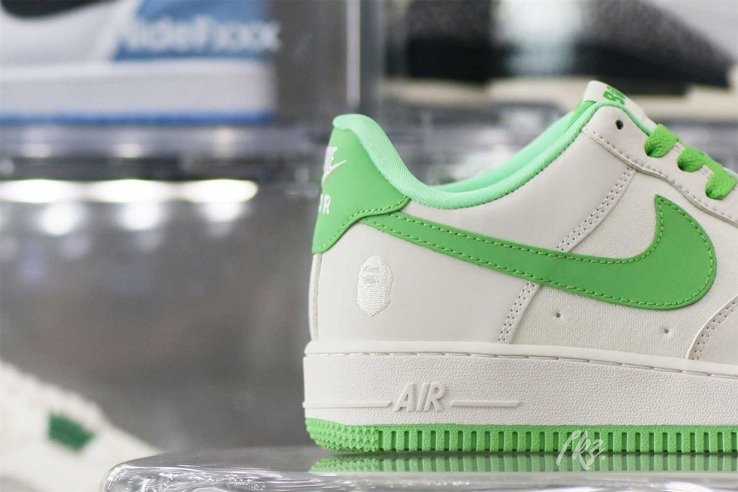 Bape X Nike Air Force 1 White Green Custom shoes