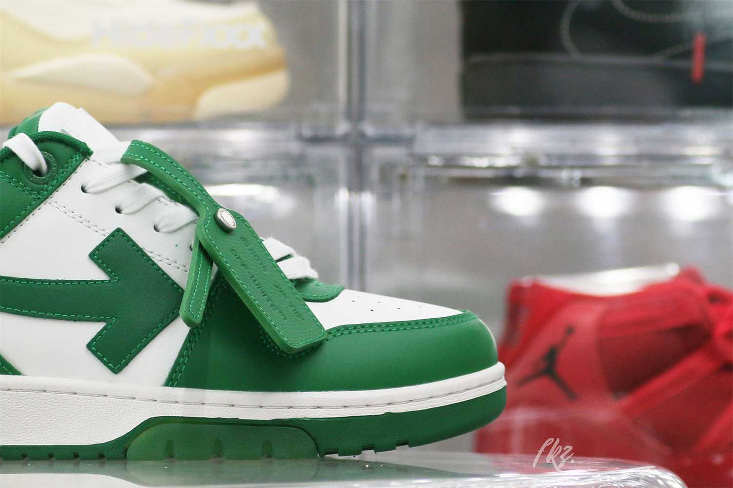 Off-White Green and White Out Of Office Sneaker