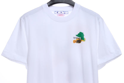 OW Environmental Protection Ink hand-painted graffiti short sleeves