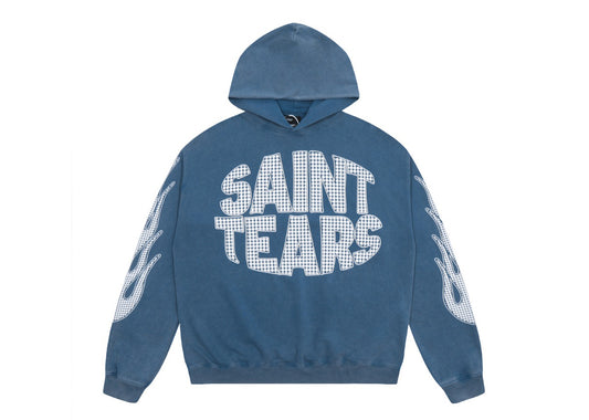 Saint Mich@el tears washed distressed salt-treated 400g heavy-weight vintage terry cloth hoodie P3FJ7LHP