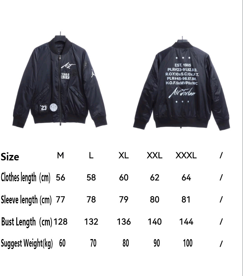 AJ 1985 baseball uniform flight jacket Jordan cotton coat