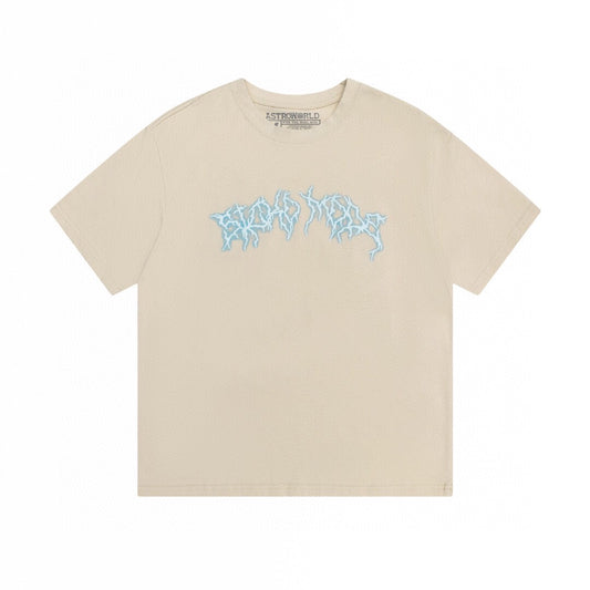 Travis Scott Letter lightning foam printing short sleeves